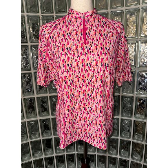 Coolibar Freestyle 3/4 Zip Rash Guard Short Sleeve - size Large - J - Picture 1 of 12